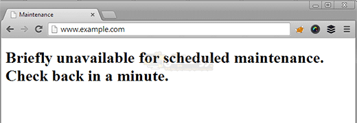 خطأ Unavailable for Scheduled Maintenance